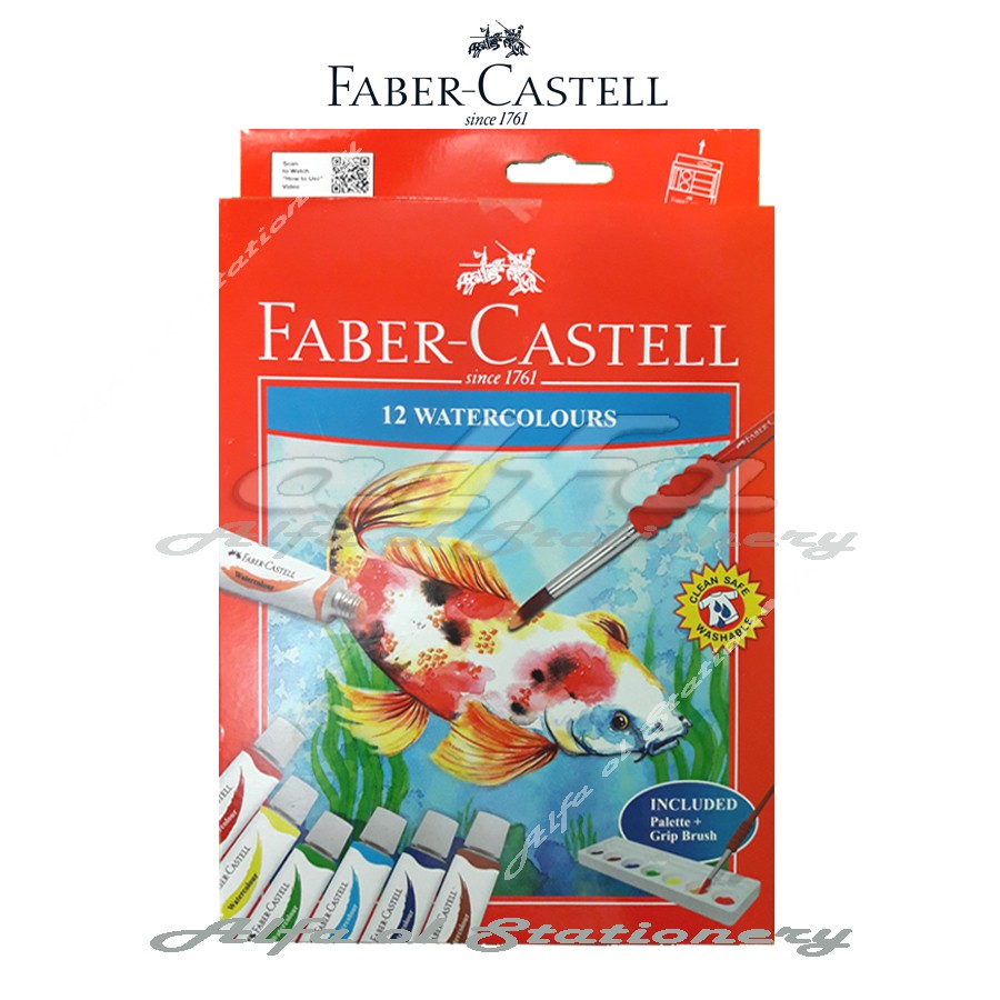 Watercolours 12 ml Set 12 Faber Castell - Cat Air 12 Warna - 12C