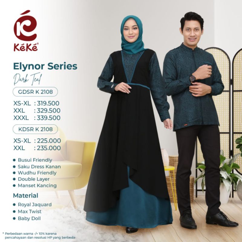 GAMIS IBU SARIMBIT KEKE TERBARU 2022 ORI ELYNOR SERIES GDSR K 2108 DARK TEAL SIZE M BUSUI  WUDLU FRI