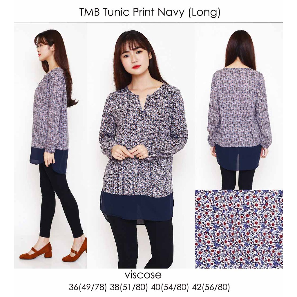 TOP PRODUCK BAJU BLOUSE WANITA KOREA IMPORT V NECK PURPLE MOTIF