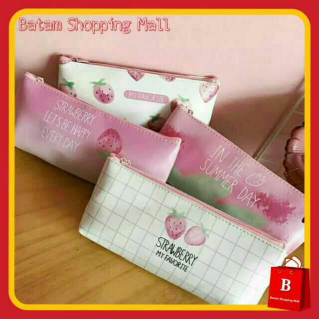 

TEMPAT PENSIL KOTAK PENSIL MOTIF STRAWBERRY LUCU BAHAN PU