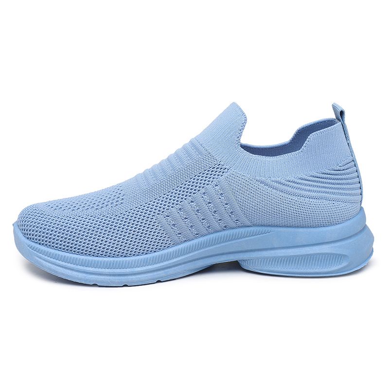 [GROSIR][COD] SEVEN_DAY SEPATU RAJUT SLIP ON WANITA OLAHRAGA TANPA TALI SPORT SHOES BIRU A-6613