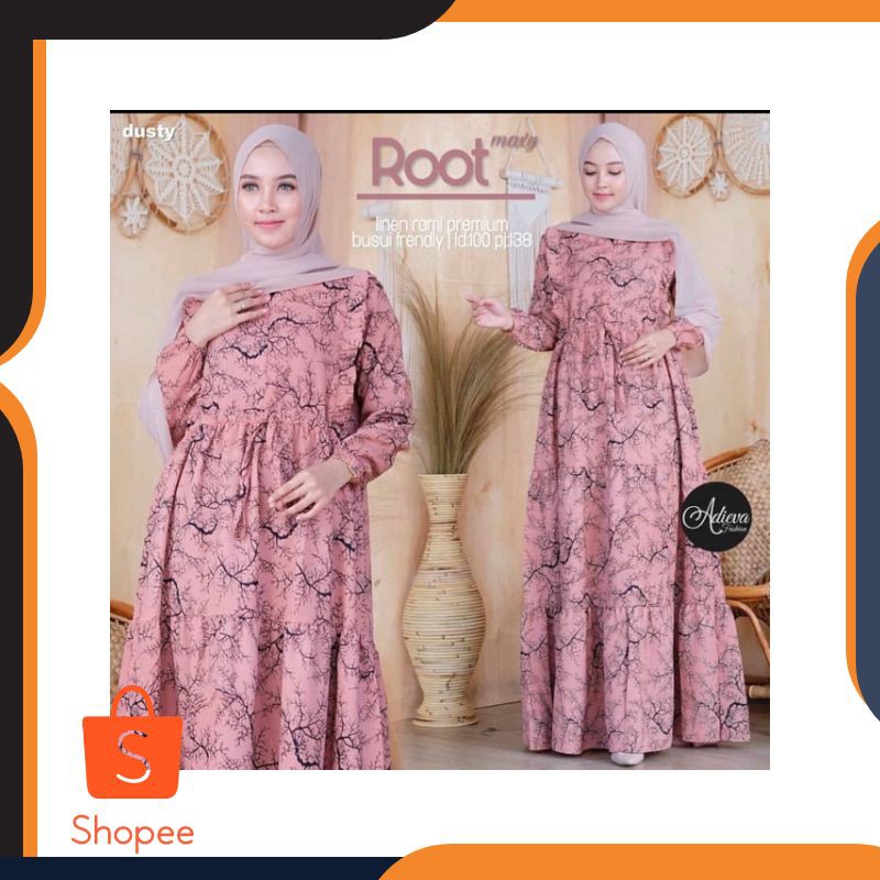 Grosir GAMIS ROOT MOTIF BUSUI KATUN RAYON PREMIUM Elegan