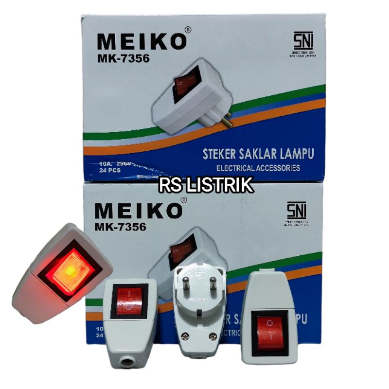 Steker Lampu Meiko MK-7356 Steker On Off SNI