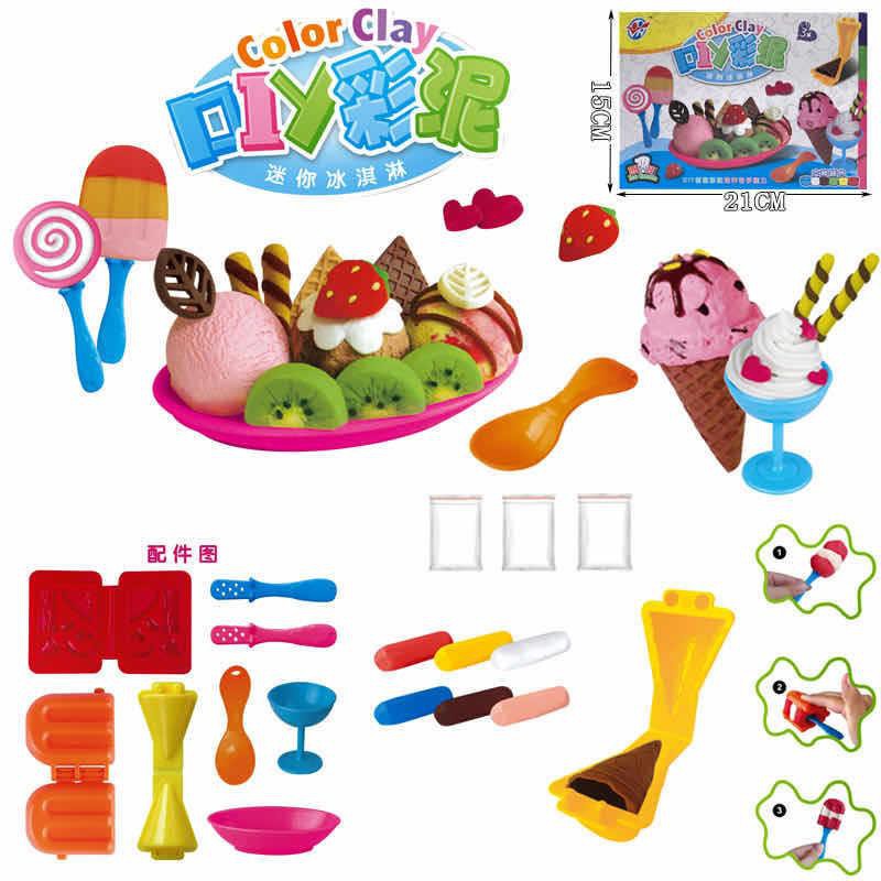 [semuajual]Mainan Anak Kereta Api Plastisin Cetakan Kue Mie Dan Mainan Lain/Clay Playing Train-Ice Cream