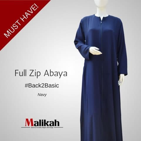 Gamis Syari Abaya Full Zip Abaya  - by Malikah -
