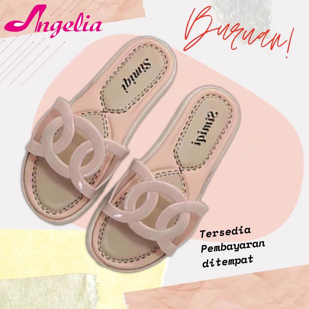 Sandal Wanita 6.6 Big Sale Sandal Sandal Baji Sandal Import Slip Wanita Fashion Flat Terbaru Sandal 