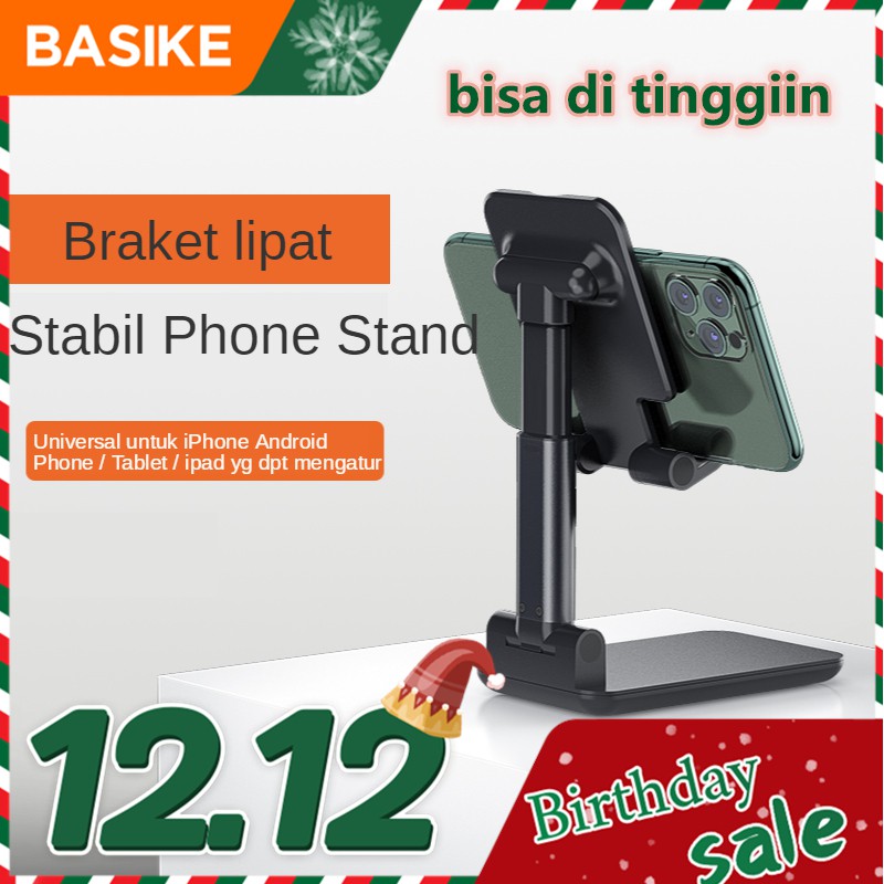 (Makassar) Basike Phone Holder Stand Lazypod Liftable Foldable HP diMeja Folding desktop Iphone Ipad