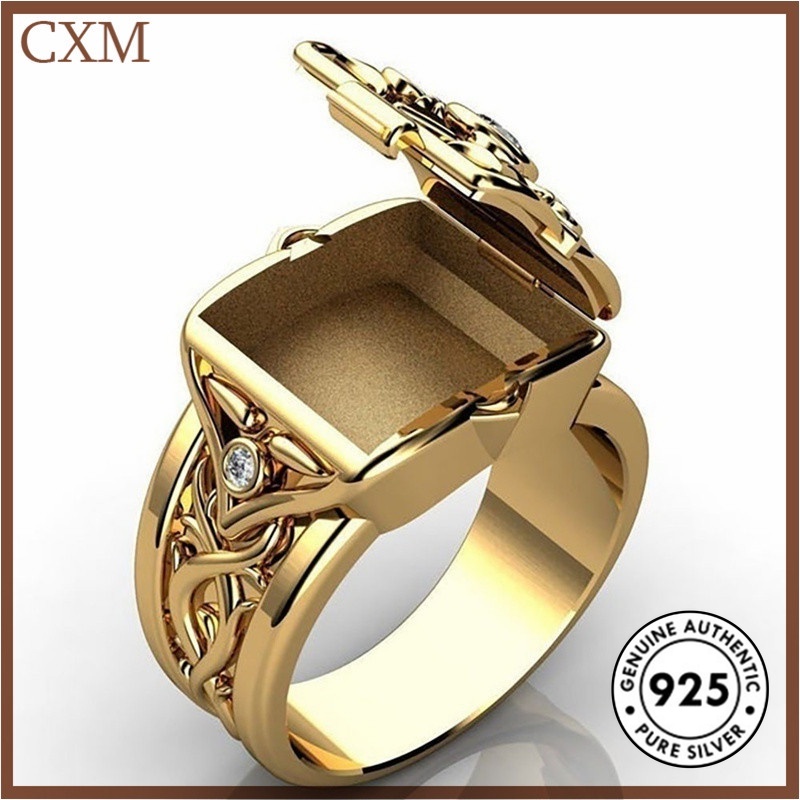 Cincin Lapis Emas Bahan S925 Silver Untuk Pria