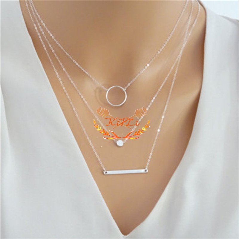 Korea Kalung,Pendek Rantai Klavikula,Kalung Multi-layer