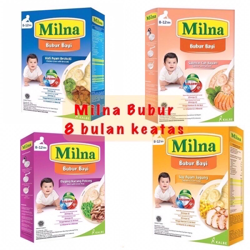 Milna Bubur Bayi 8+ 120gr all varian rasa