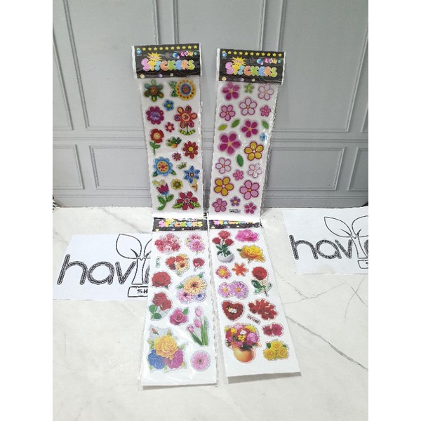 sticker gambar/sticker anak/Stiker Hologram-Bunga