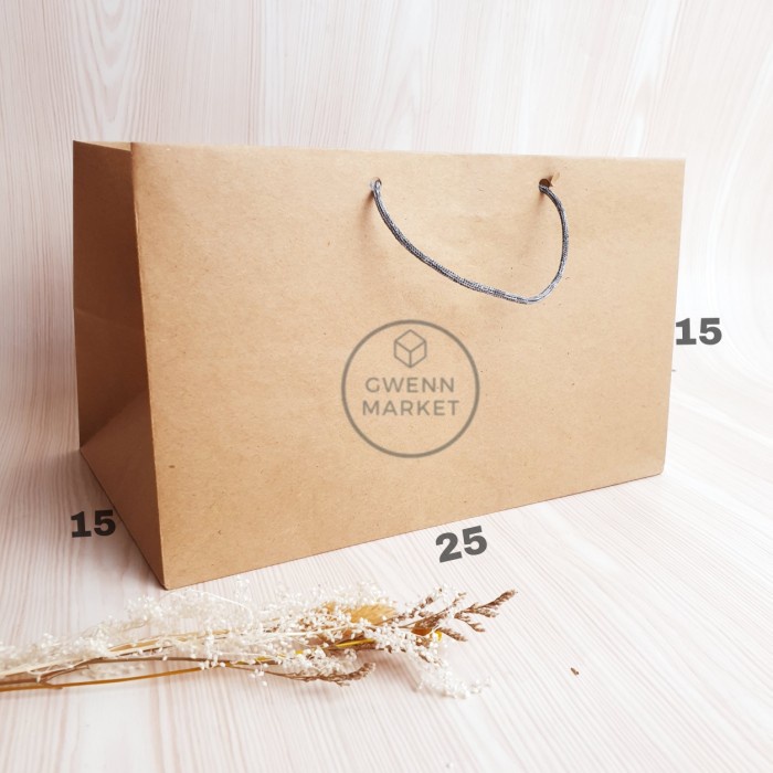 

SALE Paper bag coklat 25x15x15 paperbag brownies kertas polos kraft kertas