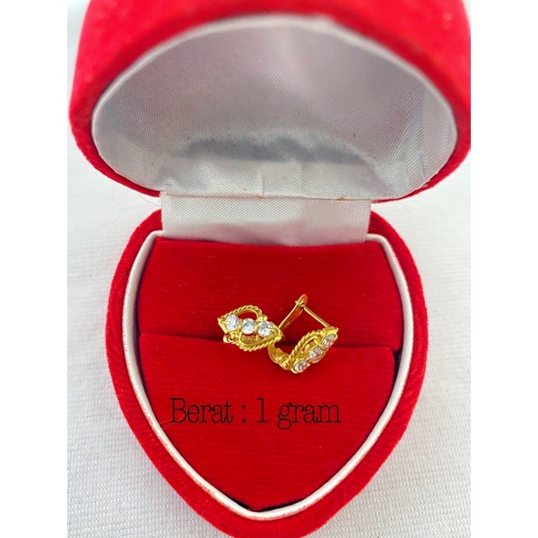anting jepit 1gram emas muda