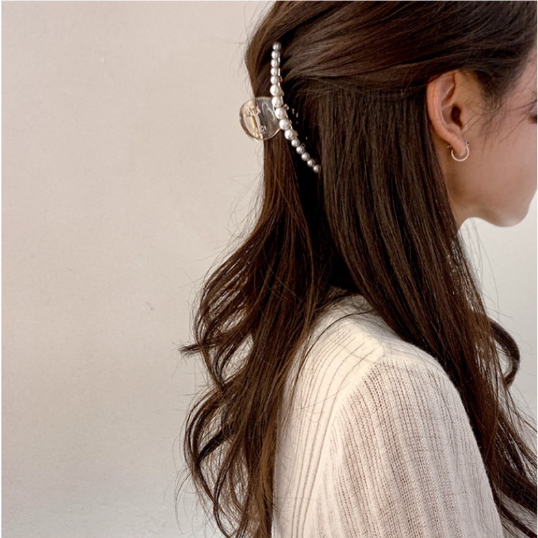 Korean Simple Style Fashion Durable Imitation Pearl Hair Claws Women Headdress