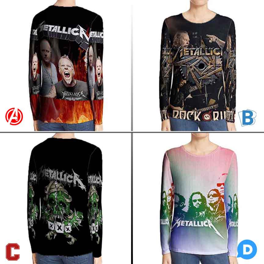 Metallica Tshirt Kaos Metallica Rock Band T-Shirt SKU - 7434106449471 Kaos Tangan Panjang