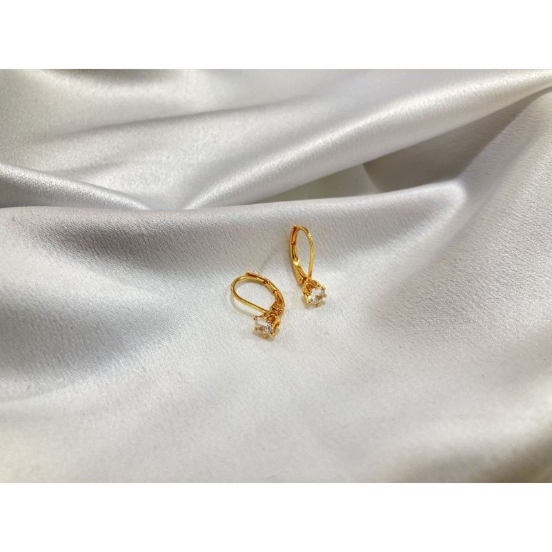 Anting Desy Xuping Emas Permata Putih Wanita