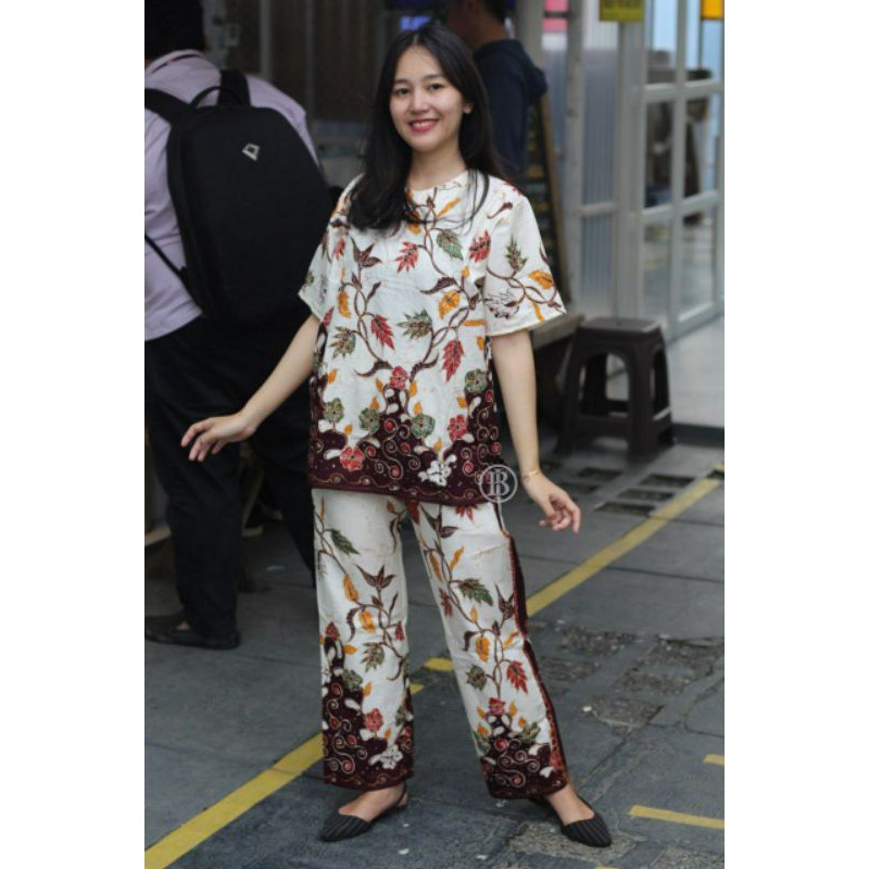 setelan batik unggul celana panjang batik modern