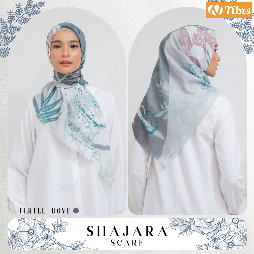 NIBRAS HIJAB SHAJARA SCARF HIJAB MODERN KEKINIAN BAHAN VOAL MOTIF PRINT by NIBRAS HIJAB