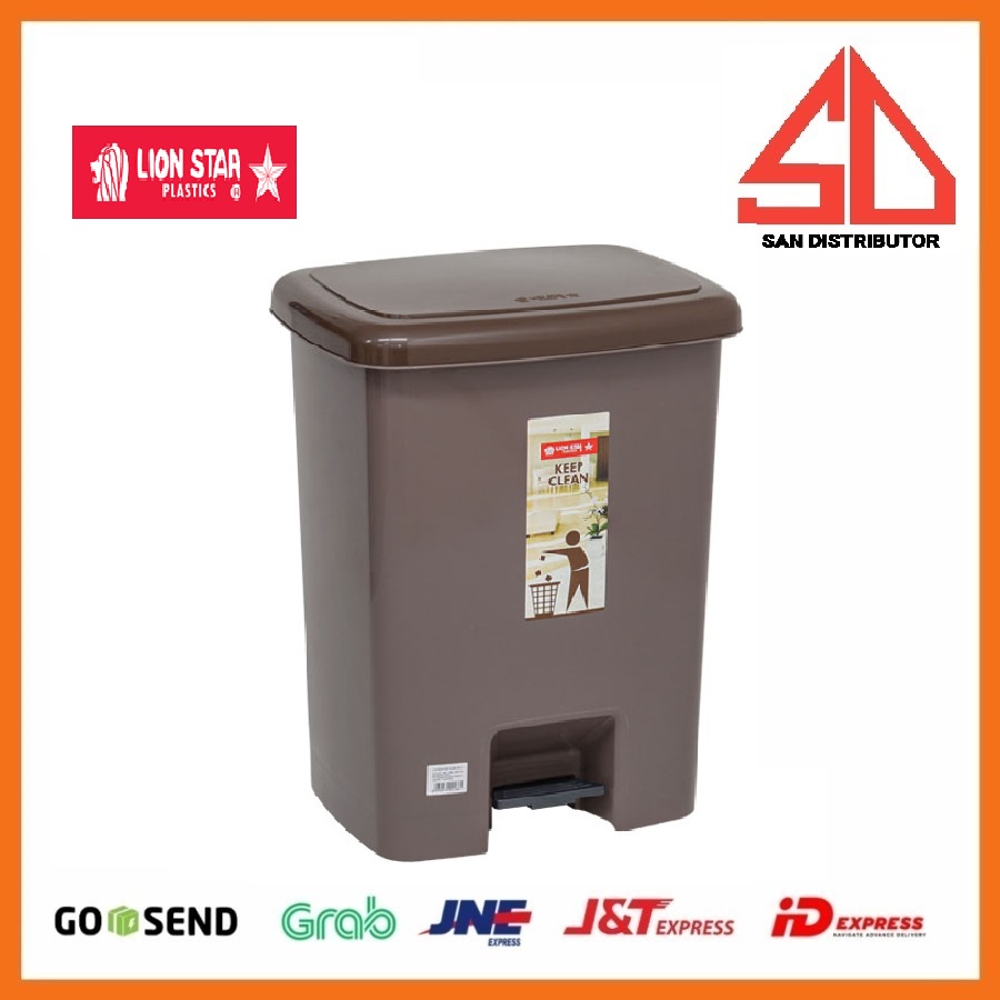 Tempat Sampah tong sampah Kotak Sampah Square Step On Bin 25 Liter Lion Star C-32