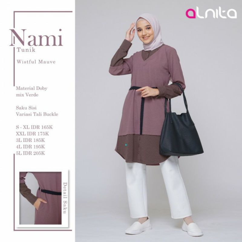 Laila Collection NAMI WISTFUL MAUVE Tunik ALNITA Atasan Muslim