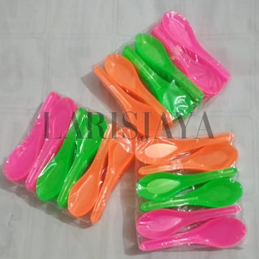 Sendok plastik bebek Pelangi 120 pcs/Sendok Bebek Plastik/Sendok Plastik