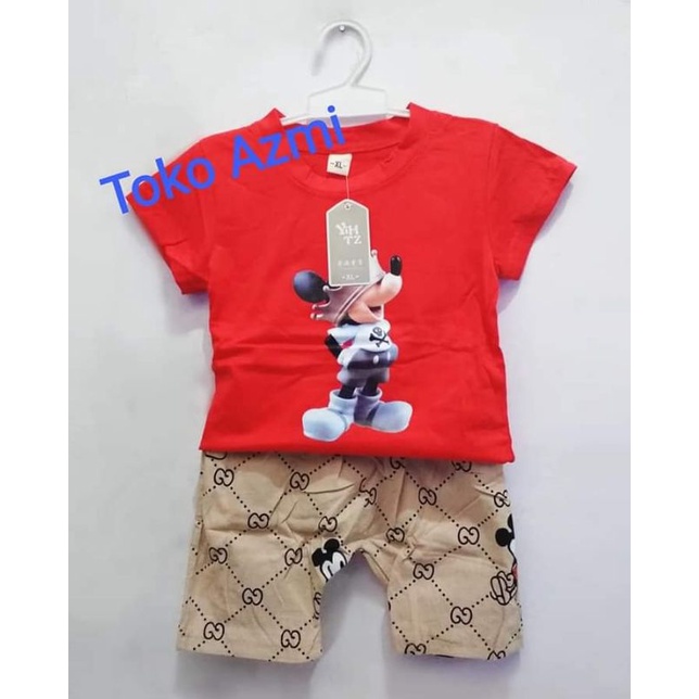 stelan gucci import anak cowo seri merah 6-24 bulan