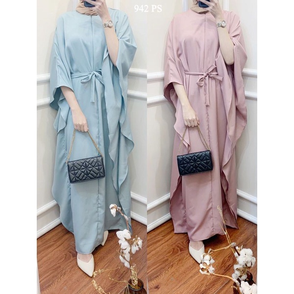 ASKA.ID - LALUNA SILK KAFTAN BAJU GAMIS LEBARAN IDUL FITRI WANITA MUSLIMAH SATIN SILK