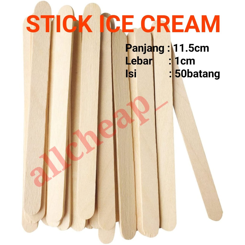 ISI 50pcs STIK GAGANG KAYU ES KRIM STICK ICE CREAM KAYU ES CRIM