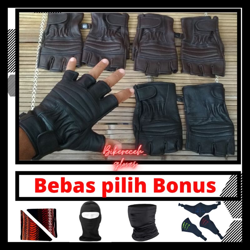 Sarung Tangan Motor Kulit Domba Asli Bagus Murah Kuat Awet Free Masker