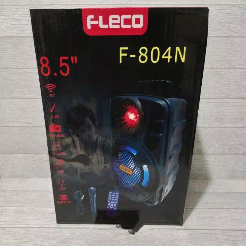 COD SPEAKER BLUETOOTH FLECO 8'5 INCH F-804N LED BONUS  MIC KARAOKE X-BASS//SPEAKER SALON AKTIF X-BASS//SPEAKER KARAOKE//SPEAKER FLECO X-BASS