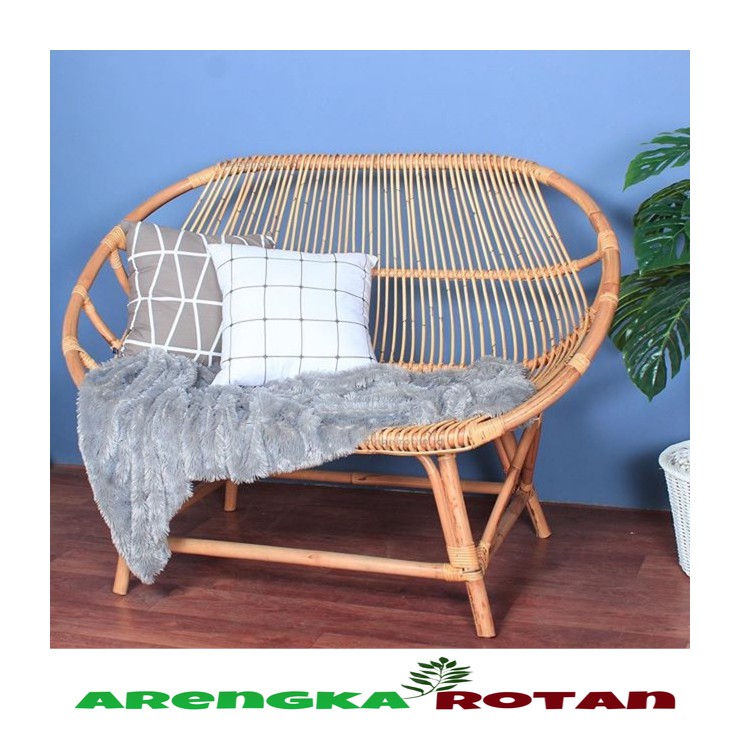 KURSI SOFA ROTAN 2 DUDUKAN | RATTAN SOFA 2 SEATER  Import