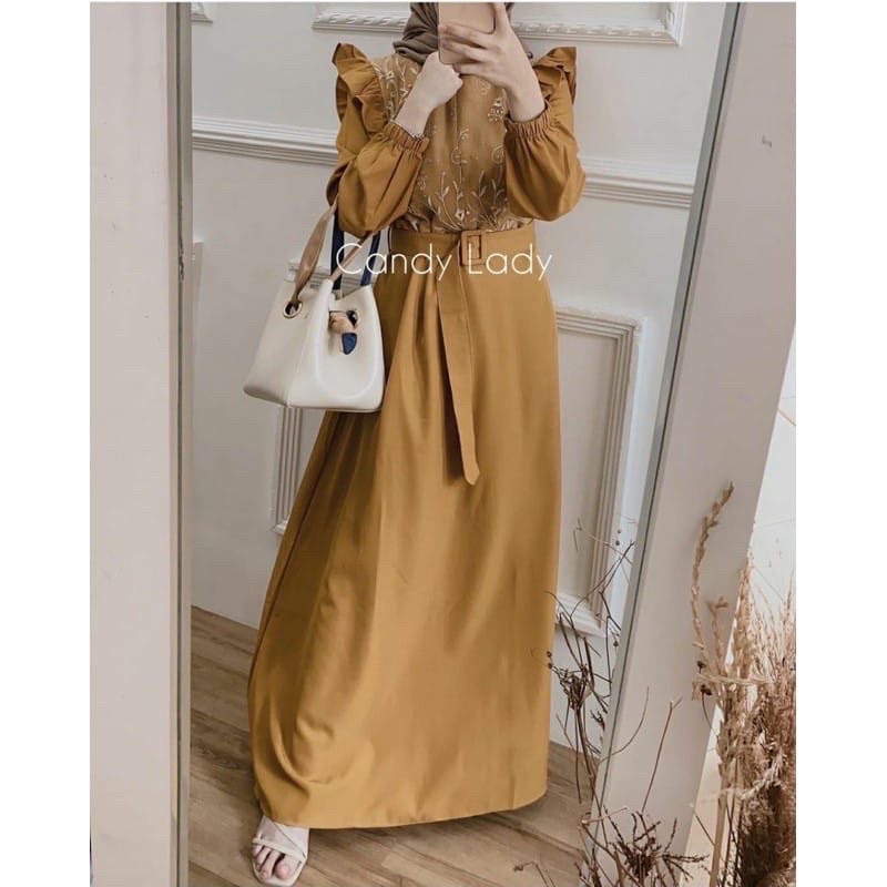 GAMIS BRUKAT KEBAYA TILE MAXY DRESS BUSUI WANITA MUSLIM BROKAT MOSCREPE MURAH GAMIS TERBARU-3