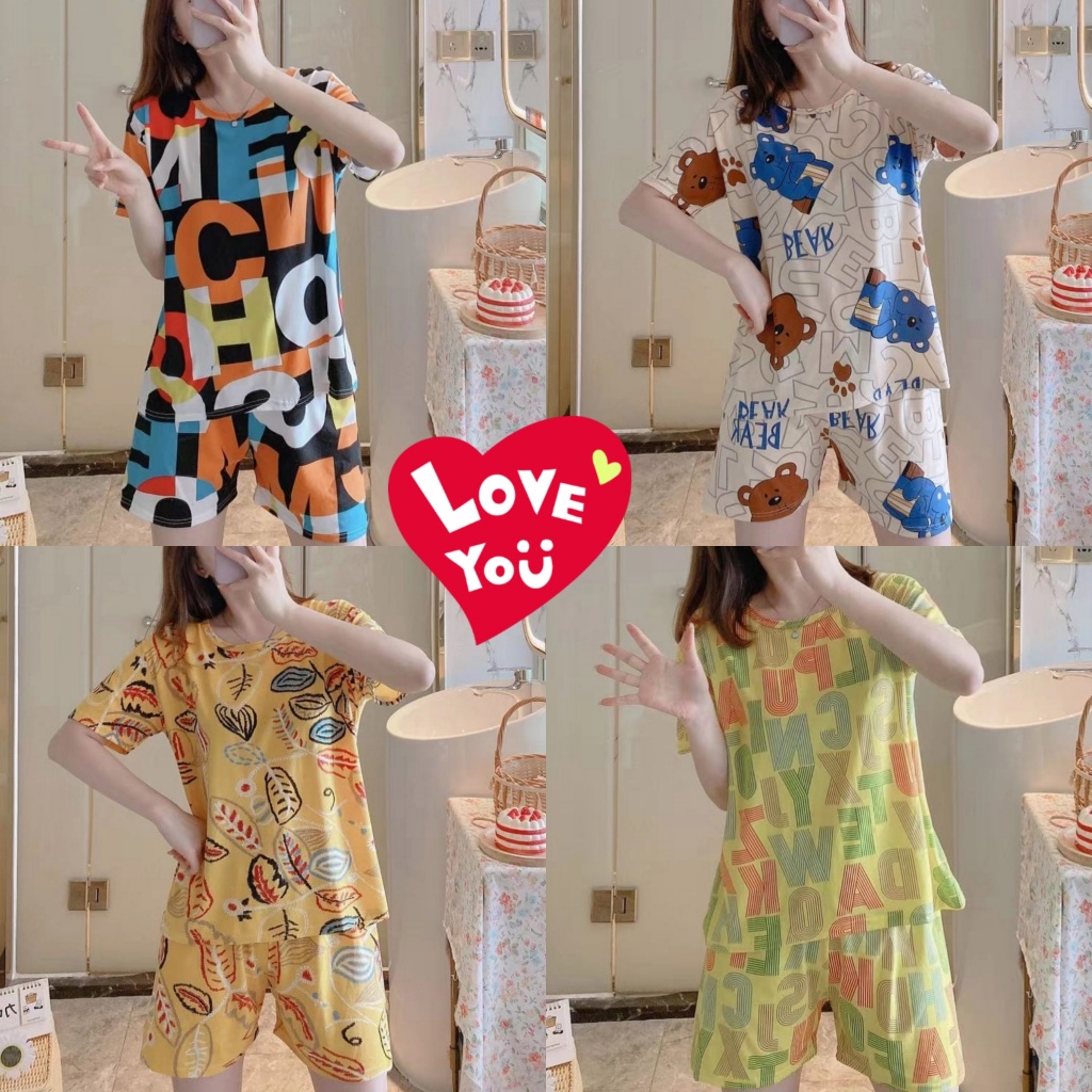 PIYAMA BAJU TIDUR WANITA CP PP IMPORT SANTAI BAHAN KAOS SPANDEKS-1