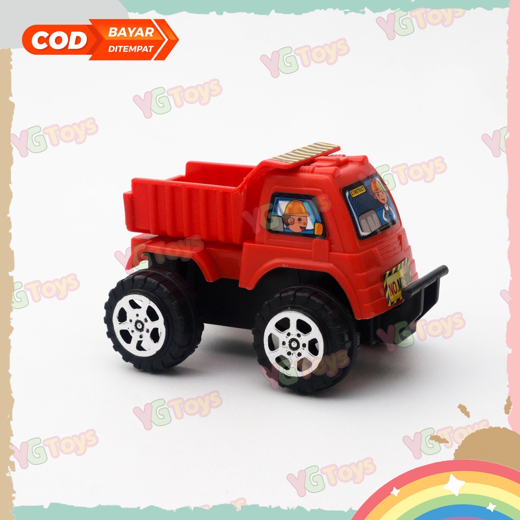 YGtoys Mainan Mobil Mobilan Dorong Anak Laki Laki Konstruksi Truk Beko Excavator Bulldozer Truck Pasir Warna Set isi 3 Pcs