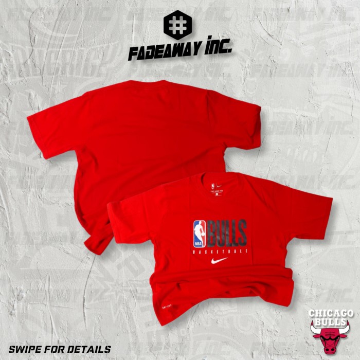 Tshirt - Baju Kaos Basket Nike NBA Chicago Bulls - Merah