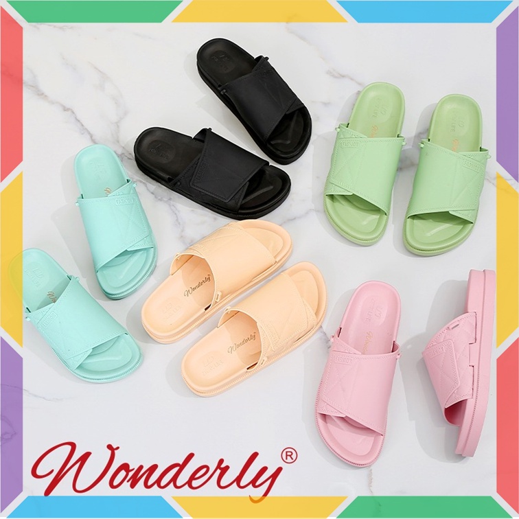 1962A17 Sandal Strap Wanita Wonderly Sendal Selop Slop Karet Empuk Slip On Import Fashion Tawana