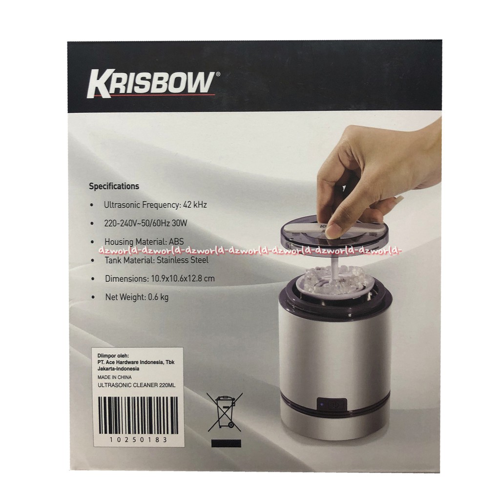 Krisbow Digital Ultrasonic Cleaner Bulat Alat Pembersih Kacamata Koin Logam Kris