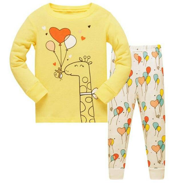 Baby Pajamas HKong/ Setelan Piyama import/ baju tidur anak minion little poni dinosaurus