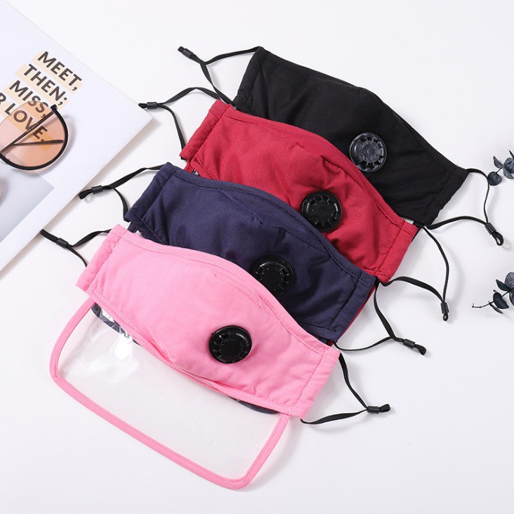 Grosir - M742 Masker Kain Pelindung Wajah Dan Mata Polos Dewasa / Masker Mika / Life Mask Shield