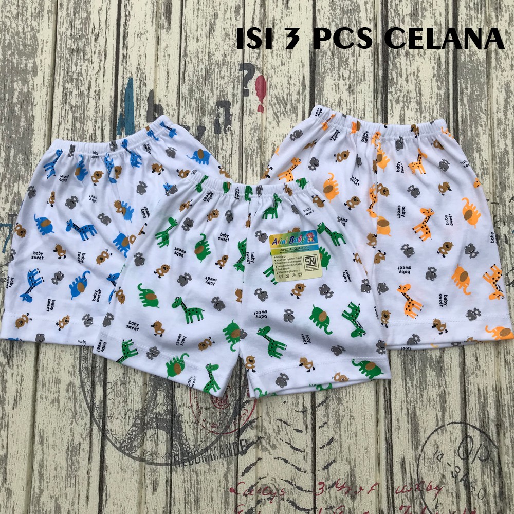 3 PCS Celana Pendek Bayi Baru Lahir SNI DNW Baby