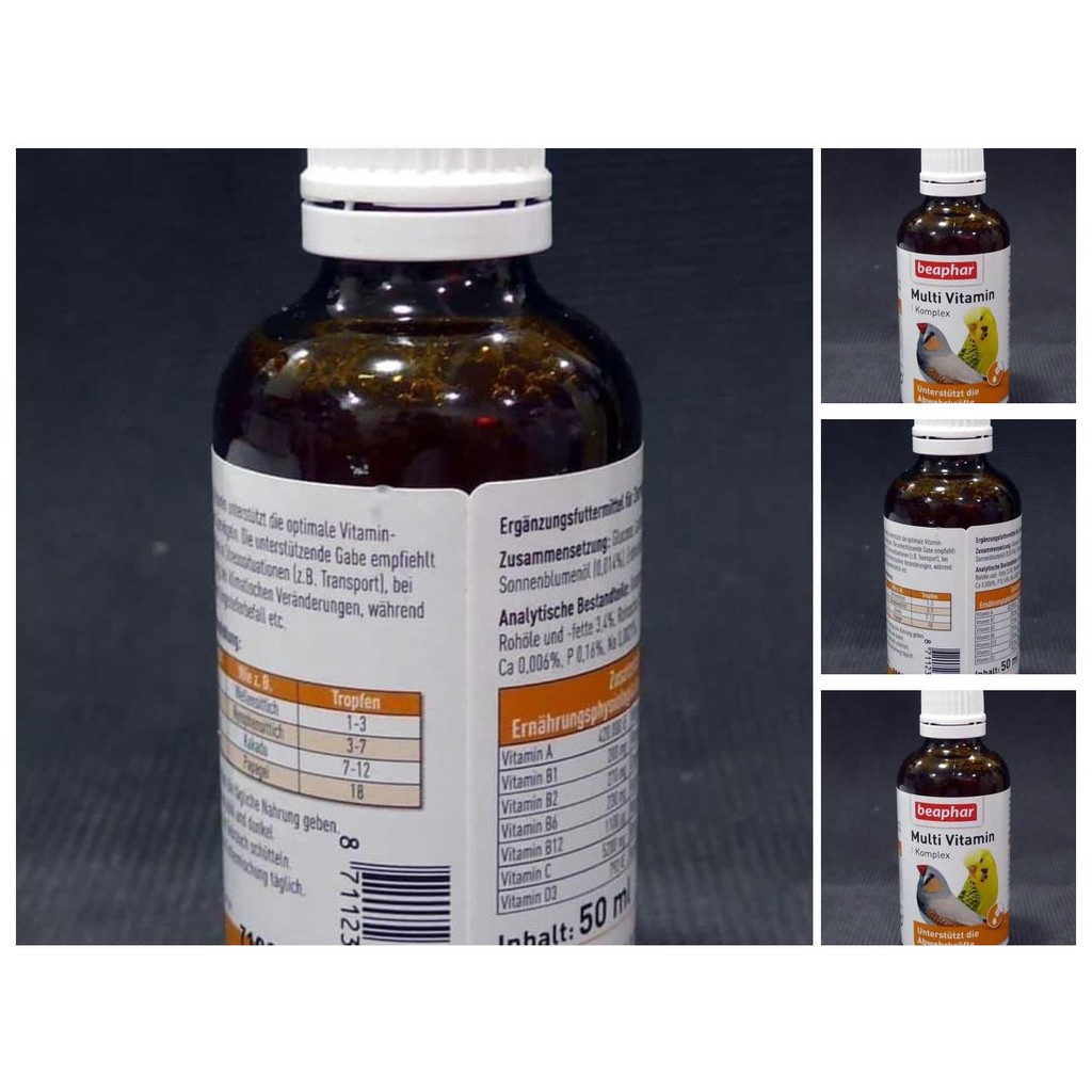 vitamin burung beaphar multi vitamin komplex 50ml vogel 50 ml 16928