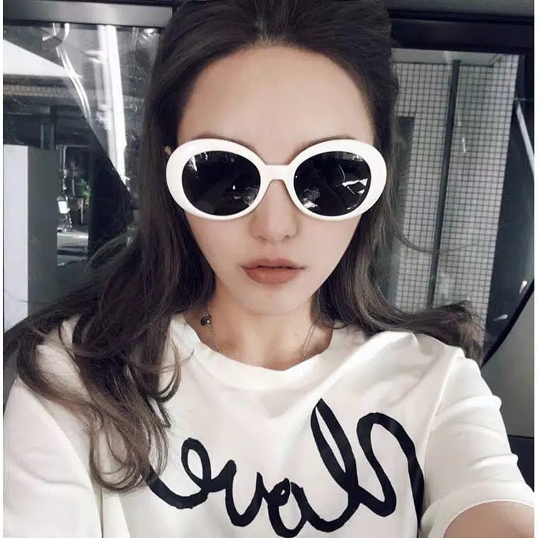 *ALIBABA1688*COD Kacamata Hitam Model Retro Steampunk Rock Cool Trendy Oval untuk Pesta Sunglasses