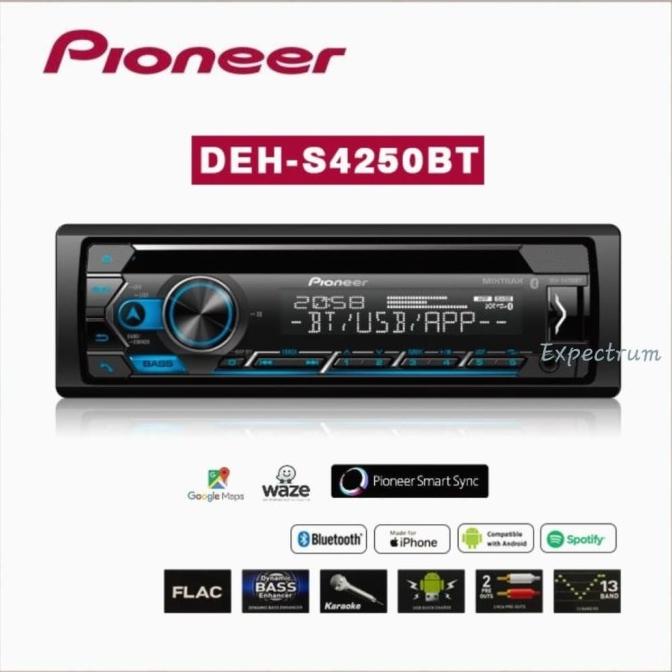 Pioneer Deh-S4250Bt Single Din Smart Sync Gps Bluetooth Karaoke