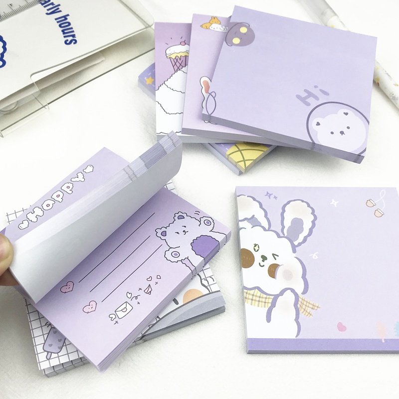 50pcs Memo Pad Bentuk Pohon / Bunga / Hewan Lucu Untuk Sekolah / Kantor-3