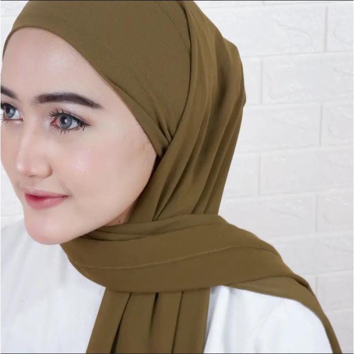 (BISA COD) Pasmina Instant bando Melayu Ceruty Babydoll ukuran 180 x 750/ Pashmina Instant Melayu