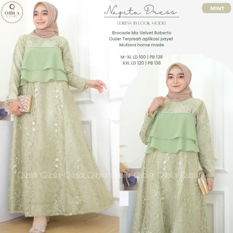 NAGINA DRESS BRUKAT APPLY PAYET MUTIARA DRESS OUTER 10 LOOK GAMIS SAGE GREEN OOTD KUE GAMIS REMAJA MUSLIMAH SERAGAMAN BRIDESMAID ENAGEMENT DRESS KEYSA NAGITA DRESS MUSLIM JUMBO XXL LD 120CM GAMIS LEBARAN TERBARU