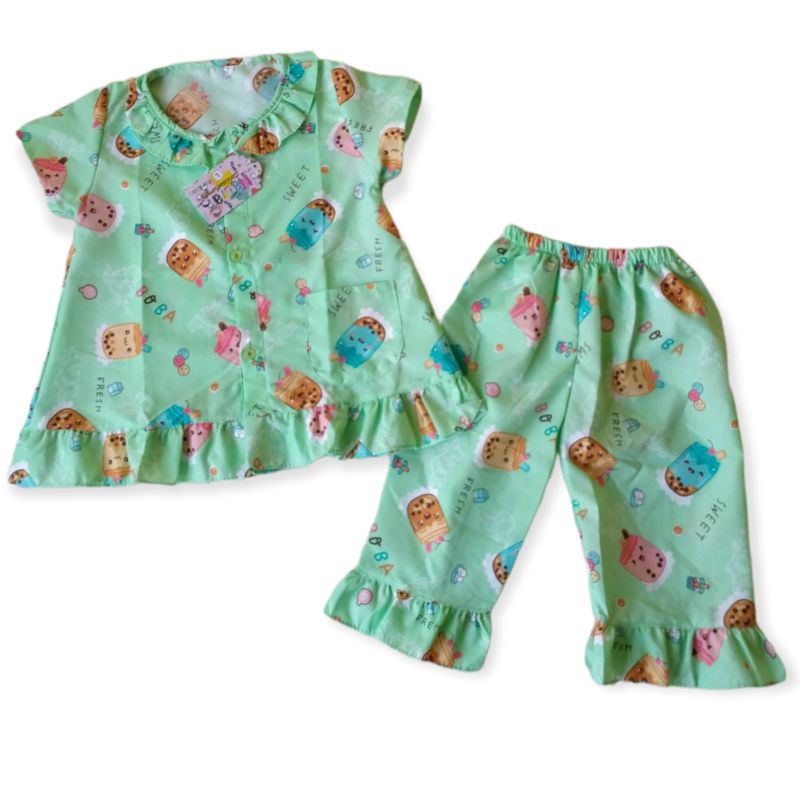 (COD) Set Tunik Rempel / Set Piyama Rempel 2-5 TH (Pilih Motif)