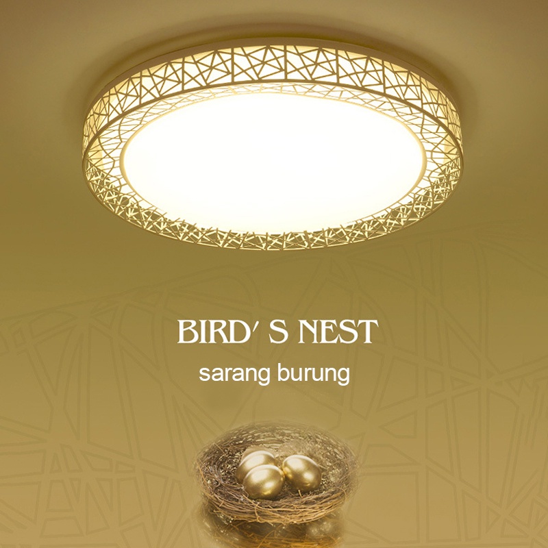 Golden LED Lampu Plafon Ceilling Lampu Bentuk Sarang Burung Bulat Untuk Ruang Tamu/Kamar Tidur/Dapur