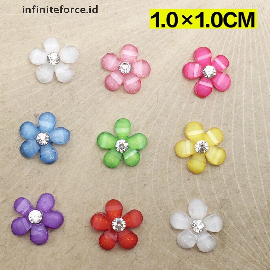 (Infiniteforce.Id) 20pcs / Set Bunga Resin 10mm Untuk Diy Scrapbook / Handphone