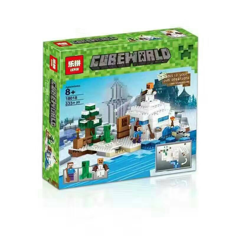 Lego Compatible Lepin 18018 Minecraft The Snow Hideout 333pcs